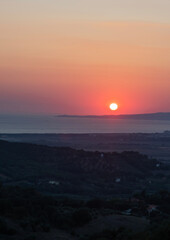 Spectacular sunset, gulf of Follonica, Maremma - Italy.