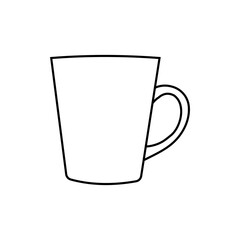 Cup of coffee. Cup of tea. Hot drink. Isolated editable outline icon. Pictogram black on white background. Lined symbol.