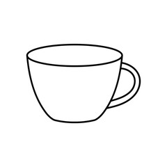 Cup of coffee. Cup of tea. Hot drink. Isolated editable outline icon. Pictogram black on white background. Lined symbol.