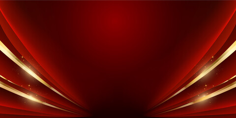 Red and Golden Background. Modern abstract template design. Elegant looking premium layout. Event backdrop with creative artwork and luxury feel. Birthday party post. Anniversary greeting card. 