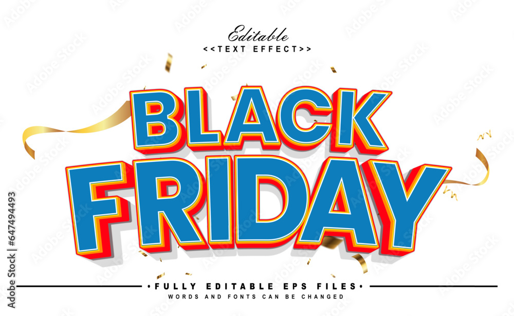 Wall mural editable black friday text effect.typhography logo