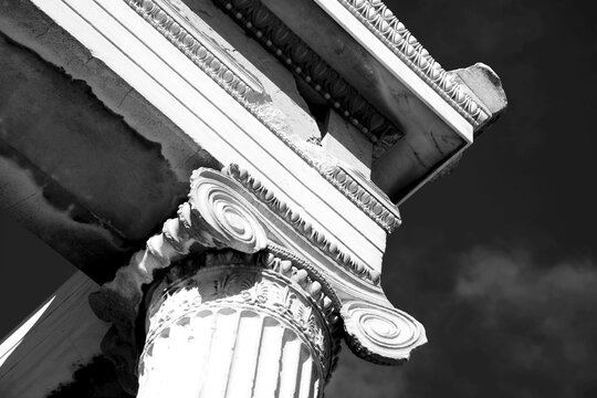 Mono Ionic Capital At Corner Of Erechtheion; Athens, Attica, Greece