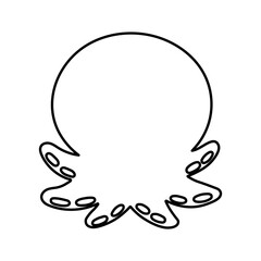 Cute Crab Line Icon for Coloring Page Sea Animal Cartoon Vector Illustration