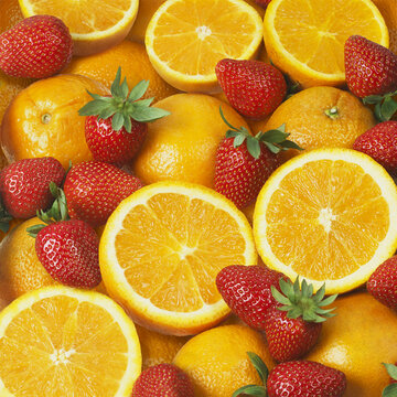 Oranges And Strawberries; Toronto, Ontario, Canada
