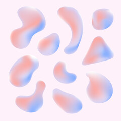collection of fluid objects in gradient pastel irregular
