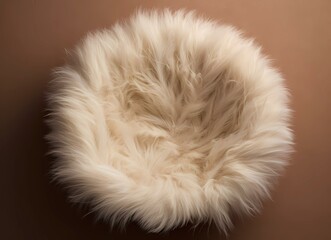 Cozy Nest: Comfort Round Fur Basket Backdrop