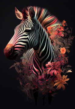AI generates the illustration of the zebra