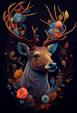 AI generated illustration deer