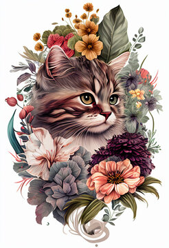 AI generated illustration cat