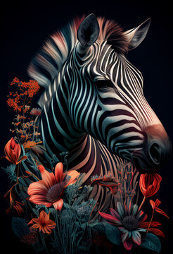 AI generates the illustration of the zebra