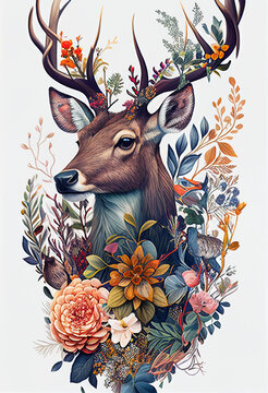 AI generated illustration deer