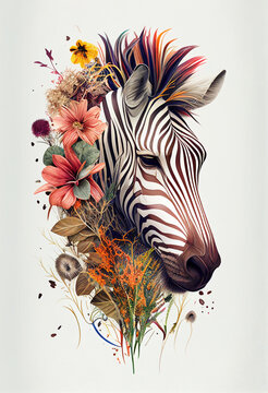 AI generates the illustration of the zebra