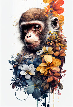 AI generated illustration monkeys