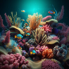 Fototapeta na wymiar various kinds of coral reef fish that are swimming in coral reefs