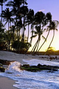 Mahaiula Beach And Surf, Kona Coast; Kona, Big Island, Hawaii, United States Of America