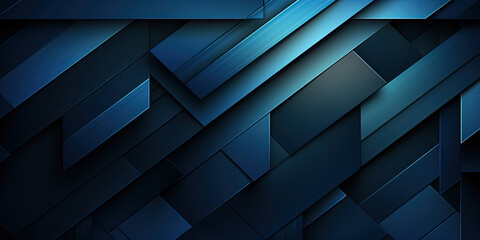 A vibrant abstract composition with geometric shapes in shades of blue
