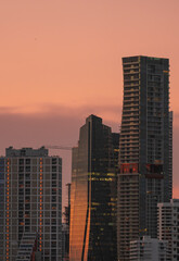 Obraz premium skyscrapers at sunset Brickell downtown miami 