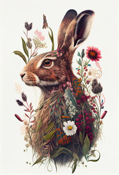 AI generated illustration rabbits