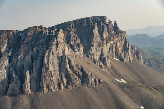 Aerial views of the Tombstone Range along the Dempster Highway in the Yukon Territory; Yukon, Canada