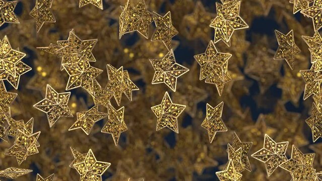 CHRISTMAS Golden Star Swirl Background LOOPTILE. This footage is loopable and tileable and can create an infinite seamless background texture.