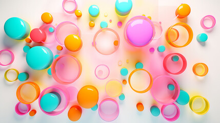 3Dクリア　可愛い幾何学背景素材