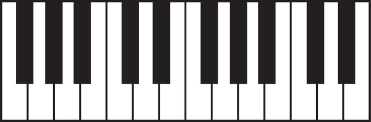 Realistic piano keys. Musical keyboard design.