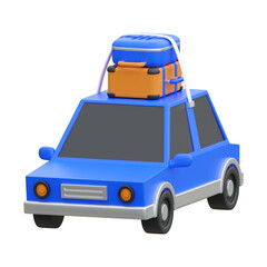 3d render travel car seat icon