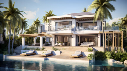 Beach Style Villa with Outside Deck