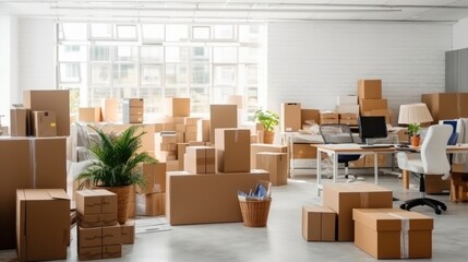 Boxes in new apartment.