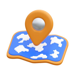 3d render map pointer icon