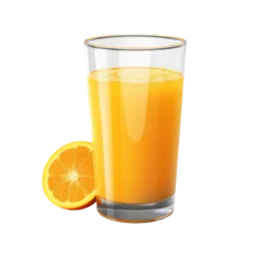 Foto op Canvas glass of a orange juice isolated on transparent background © Yash