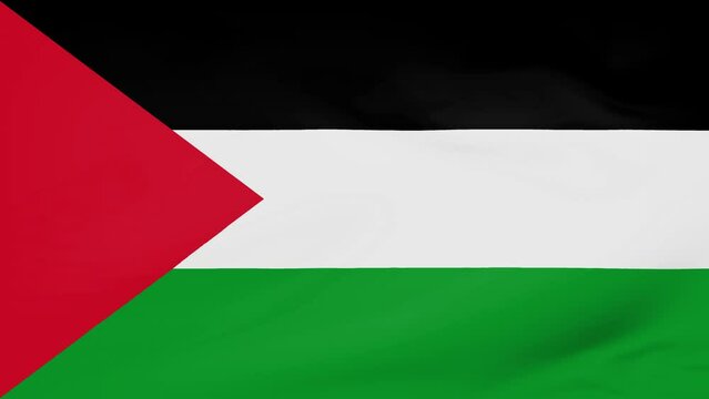 State of Palestine flag waving animated background