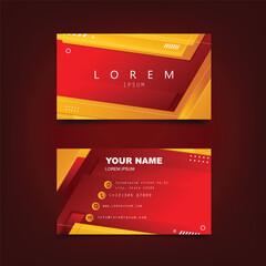 abstract modern business card design template in red and yellow colors
