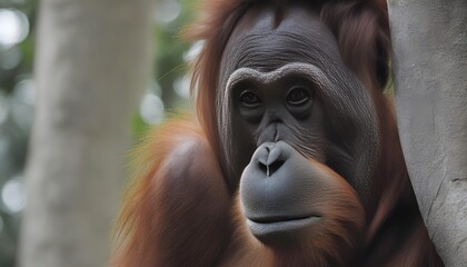  The observer. An orangutan watching the world go by.