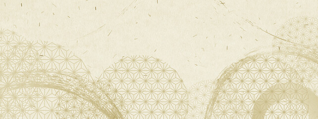 伝統の和紙の和柄模様　ベージュカラー