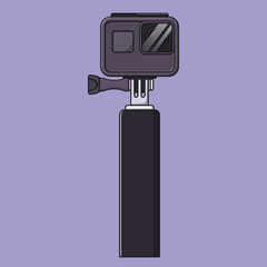 Action Camera Design Element, Clip Art, Web, Landing page, Sticker, Banner. Flat Cartoon Style