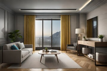 Fototapeta na wymiar modern living room generated by AI