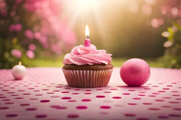 birthday cupcake with candle