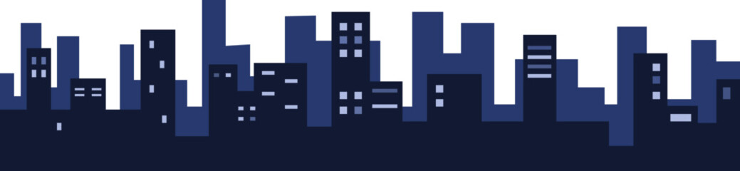 Night city skyline illustration © naka