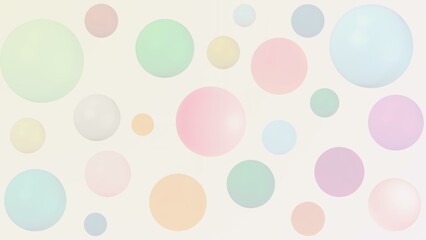 Polka dot - colorful pastel random bubbles on yellow background