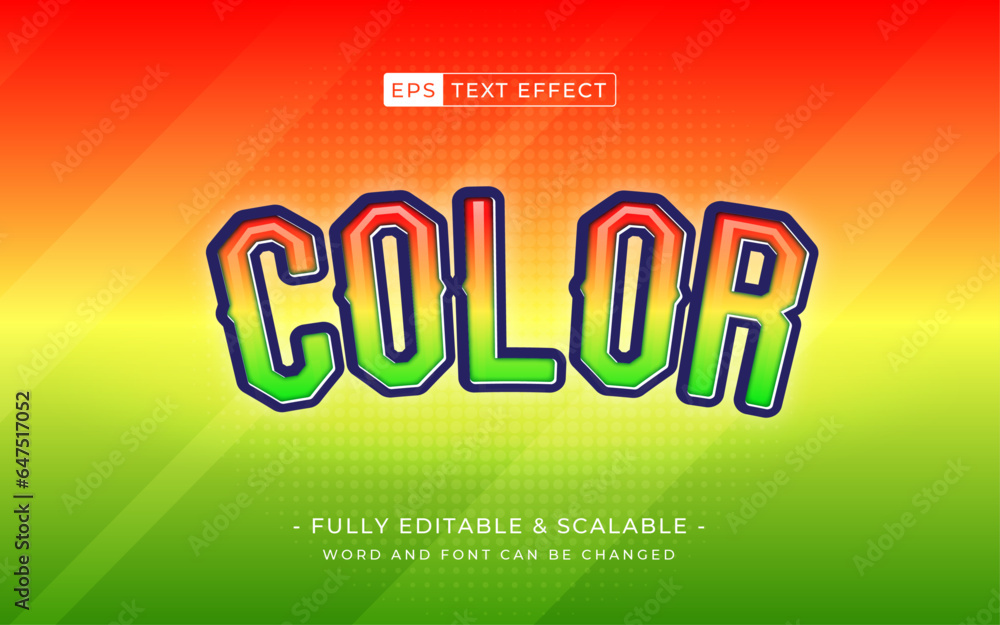 Poster rainbow color 3d style text effect, Editable text effect