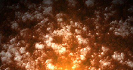 Abstract orange glowing smoke from campfire background