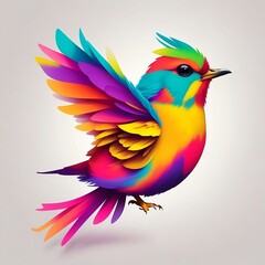 Graphic art mix color logo birds 
