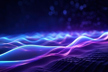 abstract futuristic background with pink blue glowing neon moving high speed wave lines and bokeh lights. Data transfer concept Fantastic wallpaper