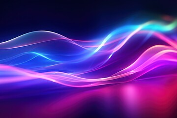 Naklejka premium abstract futuristic background with pink blue glowing neon moving high speed wave lines and bokeh lights. Data transfer concept Fantastic wallpaper