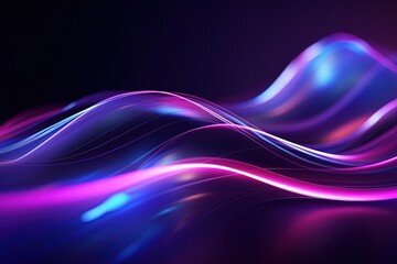 Obraz premium abstract futuristic background with pink blue glowing neon moving high speed wave lines and bokeh lights. Data transfer concept Fantastic wallpaper