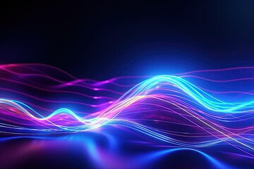 abstract futuristic background with pink blue glowing neon moving high speed wave lines and bokeh lights. Data transfer concept Fantastic wallpaper