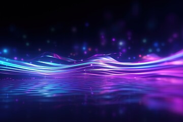 abstract futuristic background with pink blue glowing neon moving high speed wave lines and bokeh lights. Data transfer concept Fantastic wallpaper