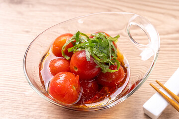 ミニトマトのめんつゆ漬け