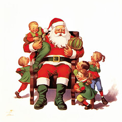 Vintage illustration for Christmas oldies art